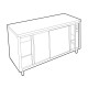 Meuble central inox chauffant profondeur 700 mm - Longueur 2000 mm - Simple face - TCH20T