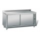 Meuble adossé inox chauffant profondeur 700 mm - Simple face - Longueur 1400 mm - TCH14ET