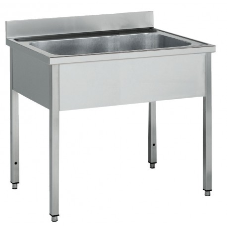 Plonge pâtissière inox - 1 bac - Profondeur 700 mm - Longueur 1400 mm - Sans étagère - PGGN14T