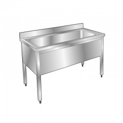 Plonge pâtissière inox - 1 bac - Profondeur 700 mm - Longueur 1600 mm - Sans étagère - PGGN16T